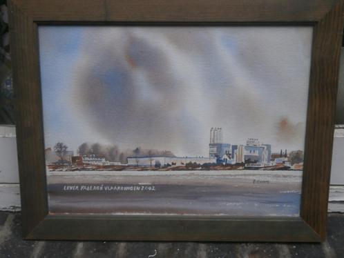 VLAARDINGEN, Aquarel van Levers Zeepmaatschappijj, Antiek en Kunst, Kunst | Schilderijen | Klassiek, Ophalen of Verzenden