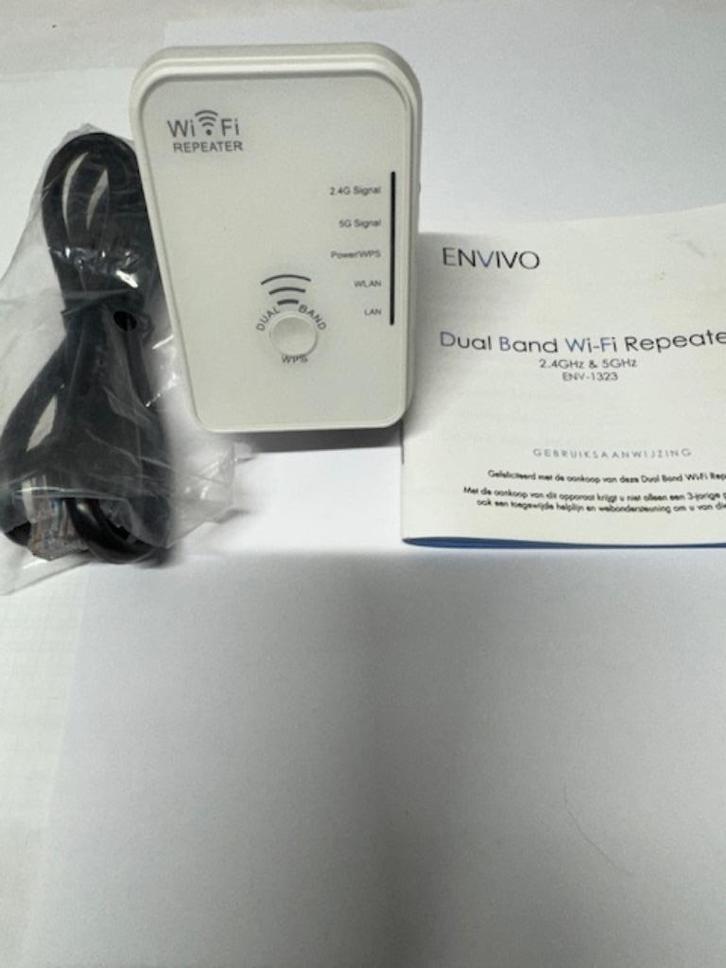 ENVIVO Dual Band Wi-Fi Repeater ENV-1323, Computers en Software, WiFi-versterkers, Zo goed als nieuw, Ophalen of Verzenden