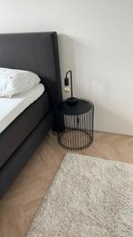 Industriele zwart stalen bijzettafels/nachtkastjes, Huis en Inrichting, Tafels | Bijzettafels, Ophalen, Minder dan 45 cm, Minder dan 55 cm