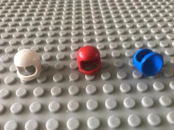 Lego helm 193a2 oud type met nokken voor vizier rd wit blauw beschikbaar voor biedingen