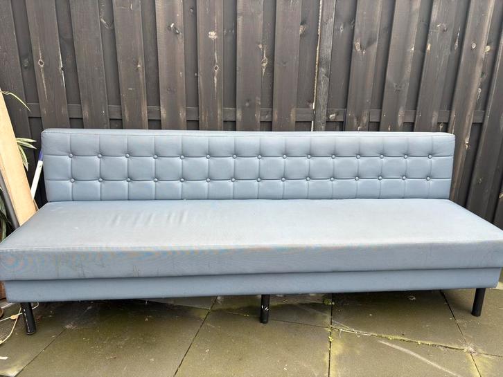 Eettafelbank met outdoor bekleding, Huis en Inrichting, Banken | Bankstellen, Gebruikt, Rechte bank, Vierpersoons of meer, 200 tot 250 cm