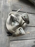 spot driespotsplaat geborsteld staal, Ophalen, Zo goed als nieuw, Metaal of Aluminium, Plafondspot of Wandspot