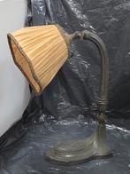 Antieke Bureaulamp met Stoffen Kap, Antiek en Kunst, Ophalen of Verzenden