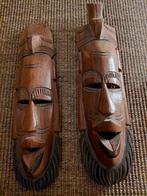 Afrikaanse Houten Maskers - Set van 2, Ophalen of Verzenden