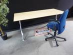 Gaaf design bureau / tafel / werktafel 180x90cm chroom/hout, Gebruikt, Ophalen of Verzenden, Nb, Nb