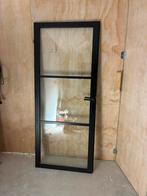 Zwarte opdekdeur, Doe-het-zelf en Verbouw, Deuren en Horren, Ophalen, Gebruikt, Binnendeur, 200 tot 215 cm