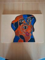 Hond schilderij op hout, Antiek en Kunst, Kunst | Schilderijen | Klassiek, Ophalen of Verzenden