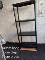 Zwarte Stellingkast - 4 planken, Ophalen of Verzenden, Gebruikt