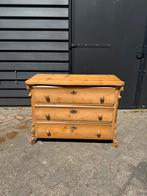 Antiek oud grenen ladekast met gebolde lades, Ophalen, Zo goed als nieuw, 25 tot 50 cm, Minder dan 100 cm