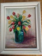 Vintage bloemen schilderij tulpen, Ophalen of Verzenden
