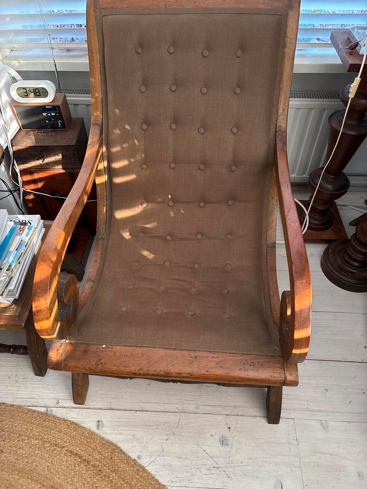 Koloniale Relaxstoel, Huis en Inrichting, Stoelen, Gebruikt, Eén, Hout, Bruin, Ophalen