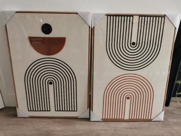 2x mooi vilt op doek 50x70cm beschikbaar voor biedingen