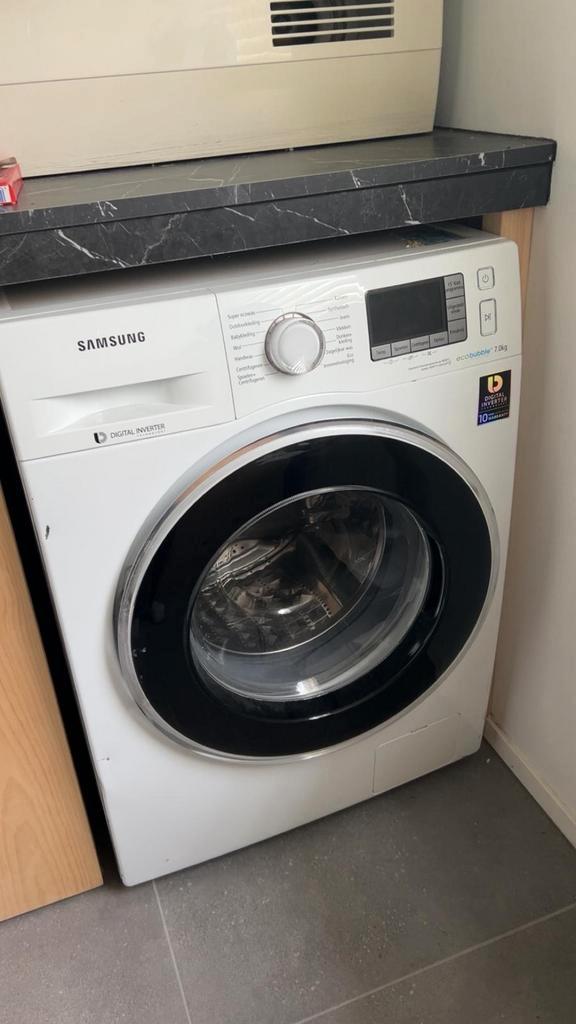 Samsung eco bubble 7kg, Witgoed en Apparatuur, Wasmachines, Zo goed als nieuw, 6 tot 8 kg, 85 tot 90 cm, 1200 tot 1600 toeren