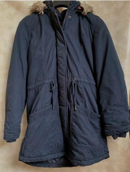 Blauwe herfst/winterjas (Maat S), Kleding | Dames, Jassen | Winter, Gedragen, Maat 36 (S), Blauw, Verzenden