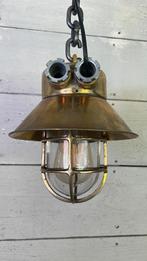 Messing Hanglampje-Industrieel Design-incl kabel & led lamp, Antiek en Kunst, Antiek | Lampen, Verzenden