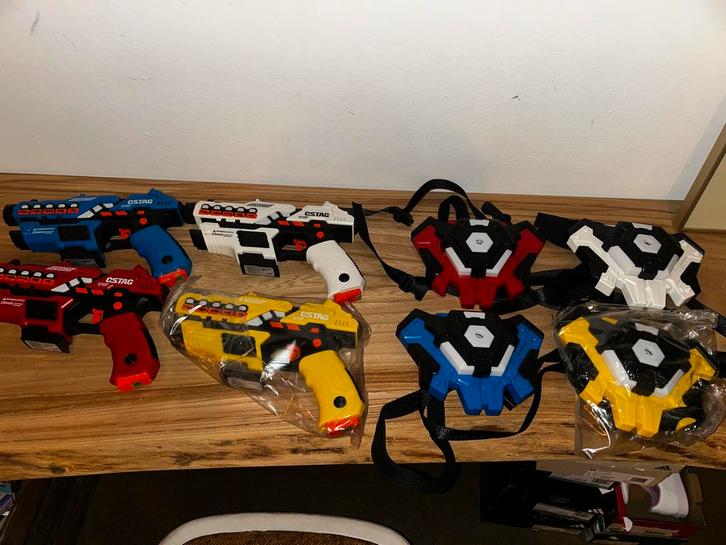 Lasergun Set - 4 Pistolen, Kinderen en Baby's, Speelgoed | Overig, Zo goed als nieuw, Jongen of Meisje, Ophalen of Verzenden