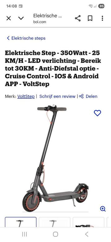 Elektrische Step - Zo Goed Als Nieuw! Met bon! E-scooter beschikbaar voor biedingen