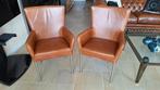2 Leren Eetkamerstoelen - ZGAN, Huis en Inrichting, Stoelen, Ophalen, Twee, Overige kleuren, Leer