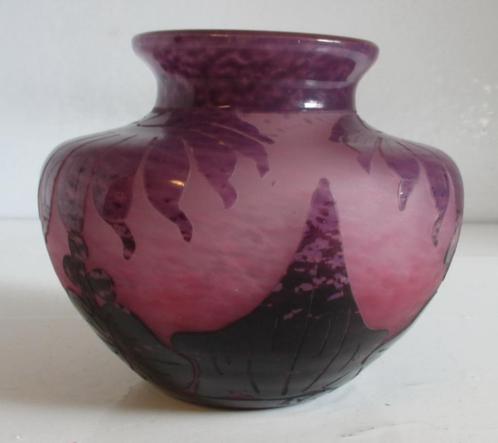 art deco cameo glas vaas Le Verre Francais Schneider Dahlia, Antiek en Kunst, Antiek | Glas en Kristal, Verzenden
