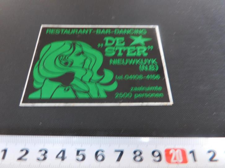 sticker nieuwkuijk restaurant bar dancing DE STER (zwart), Verzamelen, Stickers, Zo goed als nieuw, Ophalen