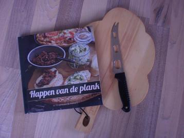 Borrelplank van FSC-hout, 35cm met receptenboek en kaasmes