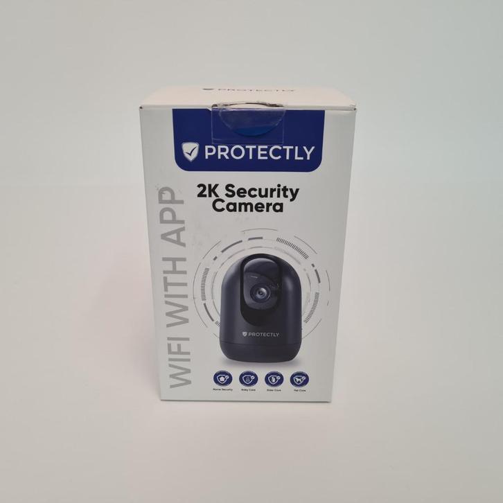 Protectly IP Beveiligingscamera Binnen | Wifi | 2K | Zwart, Audio, Tv en Foto, Videocamera's Digitaal, Nieuw, Geheugenkaart, Overige merken
