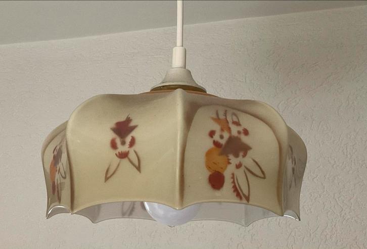 Vintage Hanglampje met Bloemmotief, Antiek en Kunst, Antiek | Lampen, Ophalen of Verzenden