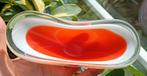art glas schaal in oranje, wit en helder glas, Antiek en Kunst, Ophalen of Verzenden