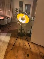 Industriele Lamp Staand - Zwart / Goud, Huis en Inrichting, Lampen | Vloerlampen, Ophalen, 100 tot 150 cm, Zo goed als nieuw, Metaal
