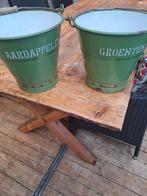 Vintage Emaille Emmer Set - Aardappelen & Groenten, Antiek en Kunst, Antiek | Emaille, Ophalen of Verzenden