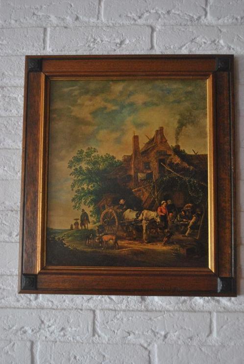 Schilderij, klassiek werk op paneel in mooie lijst, Antiek en Kunst, Kunst | Schilderijen | Klassiek, Ophalen of Verzenden