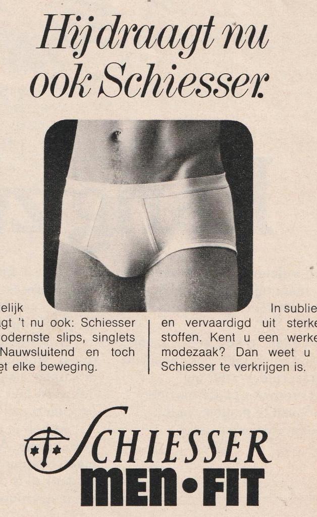 Retro reclame 1972 Schiesser heren ondergoed voor Karel, Verzenden, Overige typen