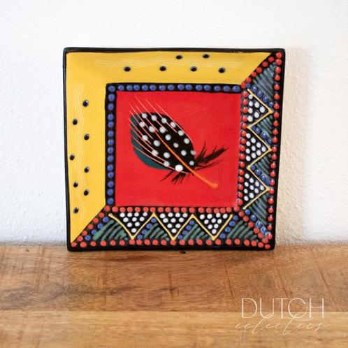 Handbeschilderde decoratieve schaal, Zuid-Afrikaans, Antiek en Kunst, Kunst | Niet-Westerse kunst, Ophalen of Verzenden