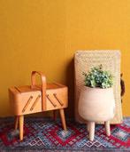 Vintage harmonica fournituren kastje, naaibox, sewing box, Gebruikt, Vintage, Ophalen of Verzenden, Nvt