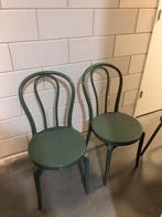 6 kunststof ‘thonet’ cafe stoelen, grijsgroen, Huis en Inrichting, Stoelen, Ophalen, Zo goed als nieuw, Kunststof