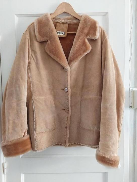 Lammy Coat maat 48, Kleding | Dames, Jassen | Winter, Gedragen, Maat 46/48 (XL) of groter, Beige, Ophalen of Verzenden