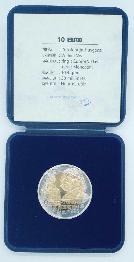 Nederland 10 euro/ECU 1996 Constatijn Huygens FDC in doosje, Postzegels en Munten, Penningen en Medailles, Overige materialen