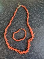 Bloed koraal ketting en armband.Ketting is 56 cm.Goudensluit, Ophalen of Verzenden, Overige materialen, Armband