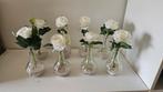 Kleine flesjes met witte kunst Roos., Ophalen of Verzenden, Zo goed als nieuw, Versiering, Geboorte of Huwelijk