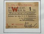 tegoedbon Wehrmacht 1 liter motorolie bon Brot Milch, Ophalen of Verzenden, Landmacht, Duitsland