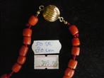 ketting bloedkoraal stenen gouden slot totaal gewicht 50 gr., Verzenden, Goud, Ketting