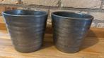 2 Zilverkleurige Bloempotten, Ophalen, Gebruikt, Rond, Binnen