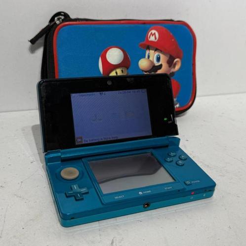 Nintendo 3DS Blauw incl. Lader en Hoes, Spelcomputers en Games, Spelcomputers | Nintendo 2DS en 3DS, Gebruikt, 3DS, Blauw, Ophalen of Verzenden