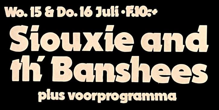 Paradiso. Siouxie and the Banshees. 1981, Verzamelen, Muziek, Artiesten en Beroemdheden, Zo goed als nieuw, Poster, Artwork of Schilderij