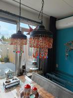 Hanglampen gekleurde kraaltjes met metaal, Huis en Inrichting, Ophalen of Verzenden, Gebruikt, Metaal, Vrolijk