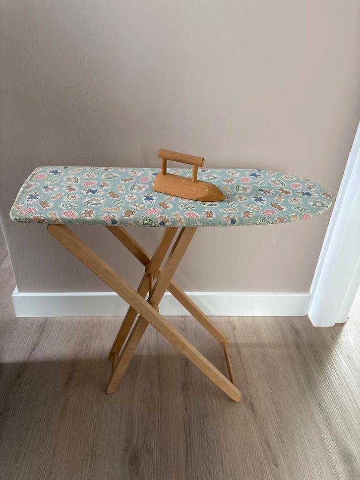 Retro Strijkplank met Houten Strijkbout - Kinderen, Witgoed en Apparatuur, Strijkijzers en Strijkplanken, Gebruikt, Ophalen of Verzenden
