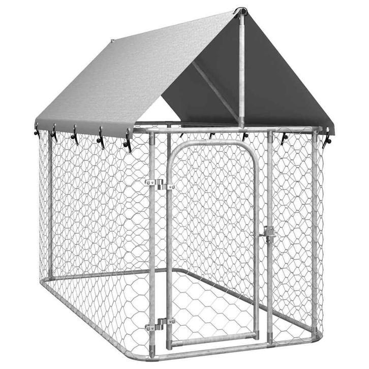 Hondenkennel voor buiten met dak 200x100x150 cm, Dieren en Toebehoren, Hondenhokken, Nieuw, 100 cm of meer, 110 cm of meer, Ophalen of Verzenden
