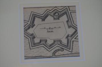 Fraaie ets/gravure Fortificaties/bastions Axel Zee-Vla beschikbaar voor biedingen