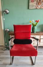 Rode Stoel van Ribfluweel met Buisframe, Huis en Inrichting, Stoelen, Ophalen, Zo goed als nieuw, Rood, Eén