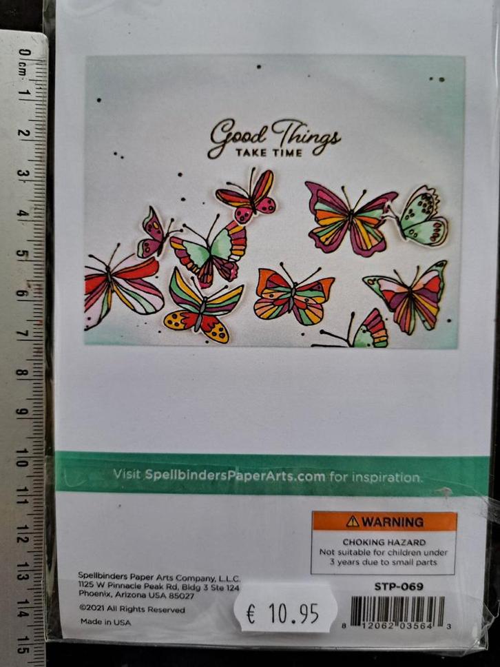 SPELLBINDERS STEMPELS VLINDERS CLEARSTAMP JOURNALING KAARTEN, Hobby en Vrije tijd, Stempelen, Zo goed als nieuw, Clearstamp, Ophalen of Verzenden